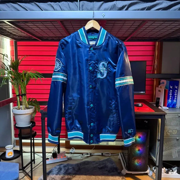 [BUNJANG] Seattle Mariners Starter Varsity Jacket (105 / Oversized) / 스타터 MLB 시애틀 매리너스 바시티 자켓 (105 / 오버핏 / A급)