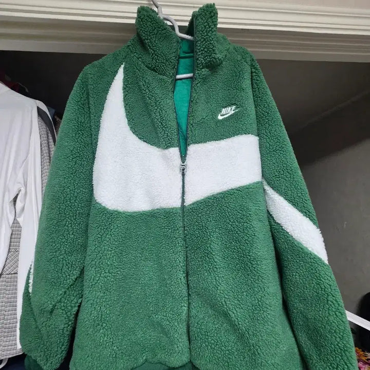 [BUNJANG] Nike Big Swoosh Full Zip Jacket Green/White L / 택포)나이키 빅스우시 풀집 자켓 그린/화이트 L사이즈