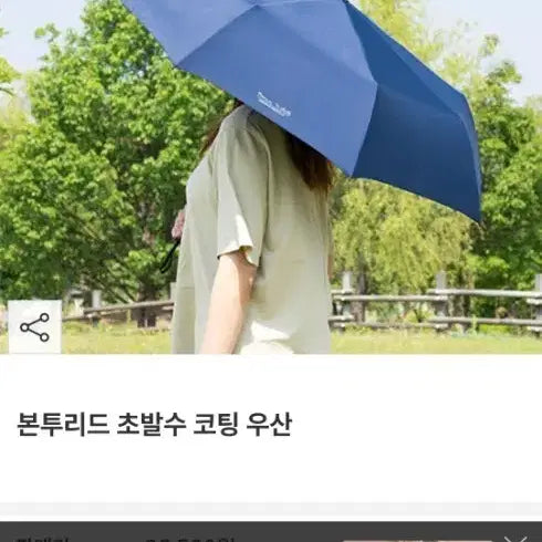 [BUNJANG] Born to Read Blue Foldable Umbrella / 본투리드 초발수 코팅 접이식 우산