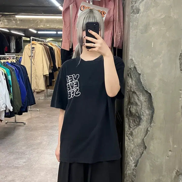 [BUNJANG] Yeseyesee Black Short Sleeve T-shirt / 예스아이씨 반팔 티셔츠 블랙 L 