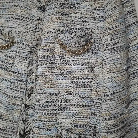 [BUNJANG] GZIO&amp;Co Tweed Chain Jacket (Size 55) / 질리오띠 트위드 체인 자켓55