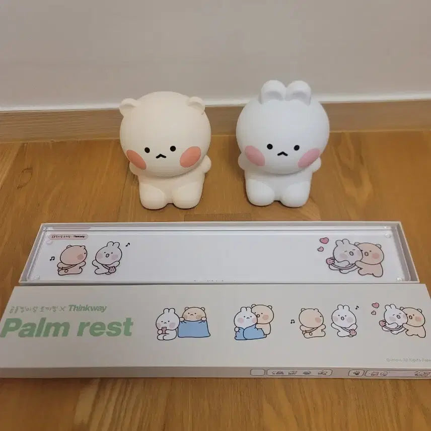 [BUNJANG] Yumeus Rabbit & Bear Ceramic Mood Lamp & Palm Rest Set / 유미어스 토끼찡 곰돌찡 세라믹 무드등, 팜레스트 세트