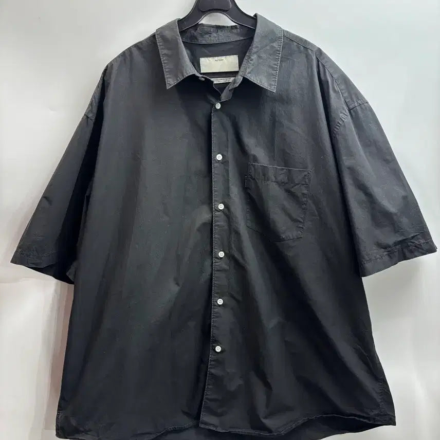 [BUNJANG] POTTERY Comfort Short Sleeve Cotton Linen Shirt - Black / [4] 포터리 컴포트 숏슬리브 코튼 린넨 셔츠 블랙 8.9