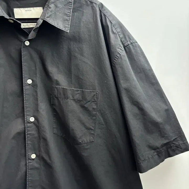 [BUNJANG] POTTERY Comfort Short Sleeve Cotton Linen Shirt - Black / [4] 포터리 컴포트 숏슬리브 코튼 린넨 셔츠 블랙 8.9