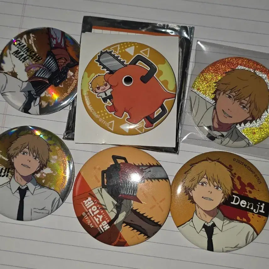 [BUNJANG] Chainsaw Man Denji Bundle Set Can Badge / 체인소맨 덴지 캔뱃지 6개 일괄