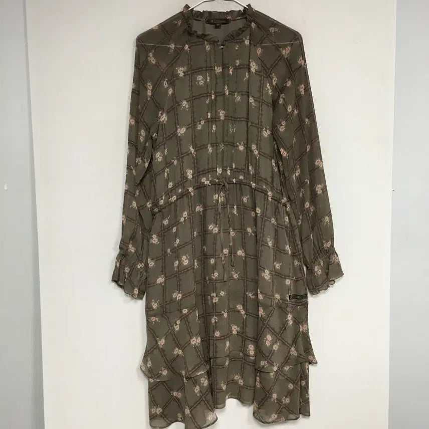[BUNJANG] Thursday Island Checkered Chiffon Dress M / 써스데이아일랜드 체크 쉬폰 원피스 M