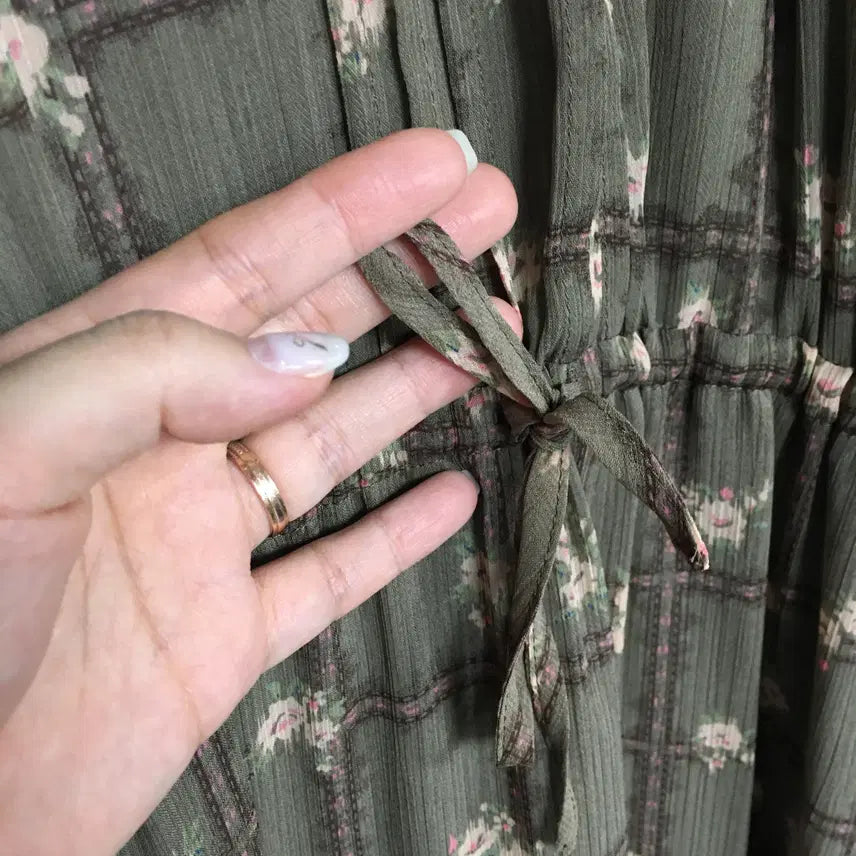 [BUNJANG] Thursday Island Checkered Chiffon Dress M / 써스데이아일랜드 체크 쉬폰 원피스 M