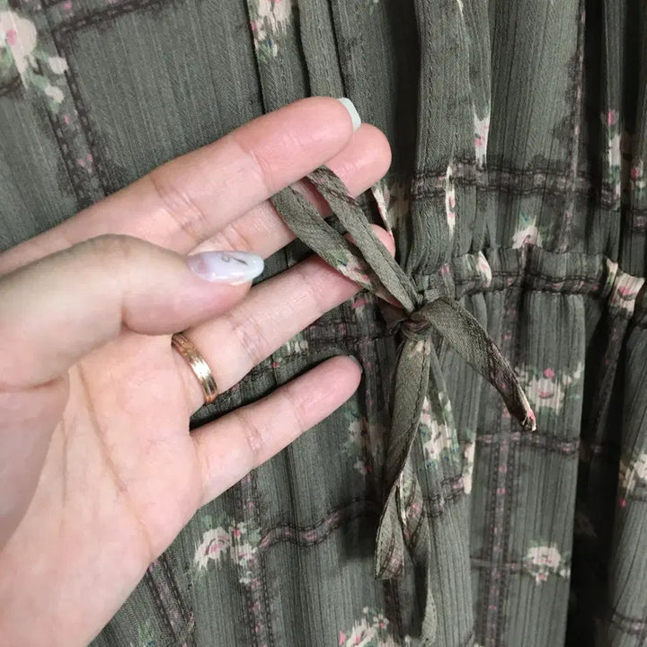 [BUNJANG] Thursday Island Checkered Chiffon Dress M / 써스데이아일랜드 체크 쉬폰 원피스 M