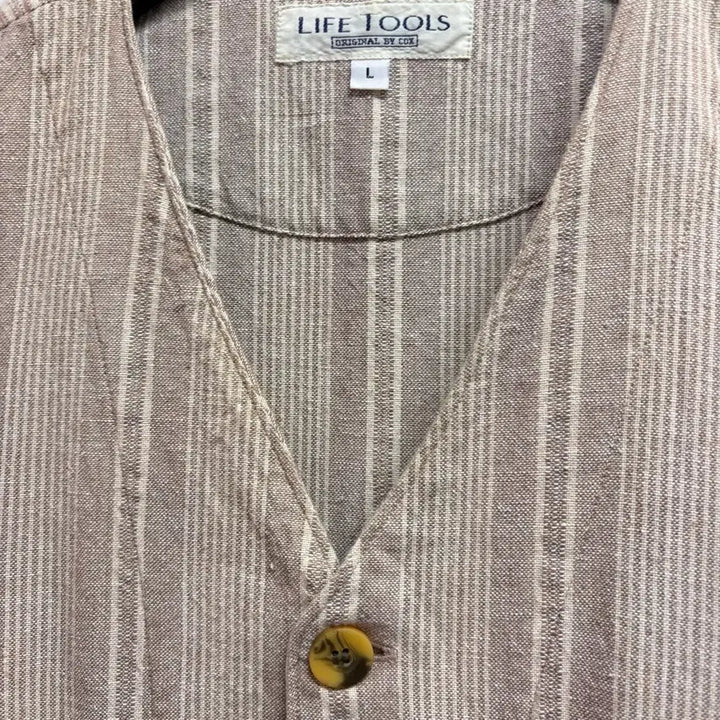 [BUNJANG] LIFE TOOLS Striped Cotton Vest JPN / LIFE TOOLS 스트라이프 코튼 베스트 조끼 JPN