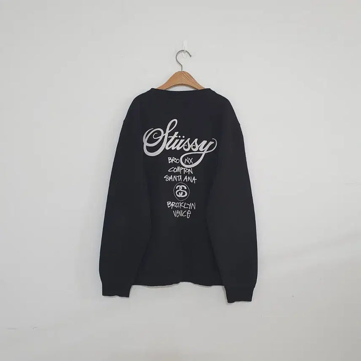 [BUNJANG] Stussy World Tour Black Sweatshirt / No.26022202 스투시 월드투어 블랙 맨투맨 티셔츠