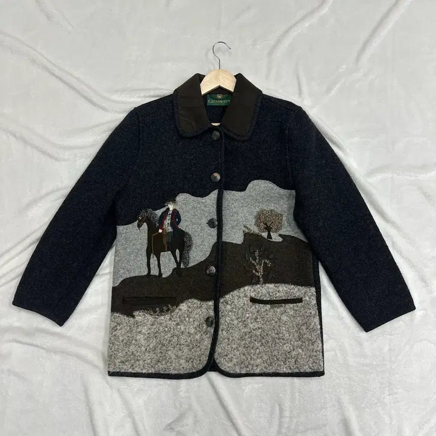 [BUNJANG] GIESSWIEN Appliqué Wool Tirolean Jacket / (EU38)GIESSWIEN 기스바인 아플리케 울 티롤리안 자켓