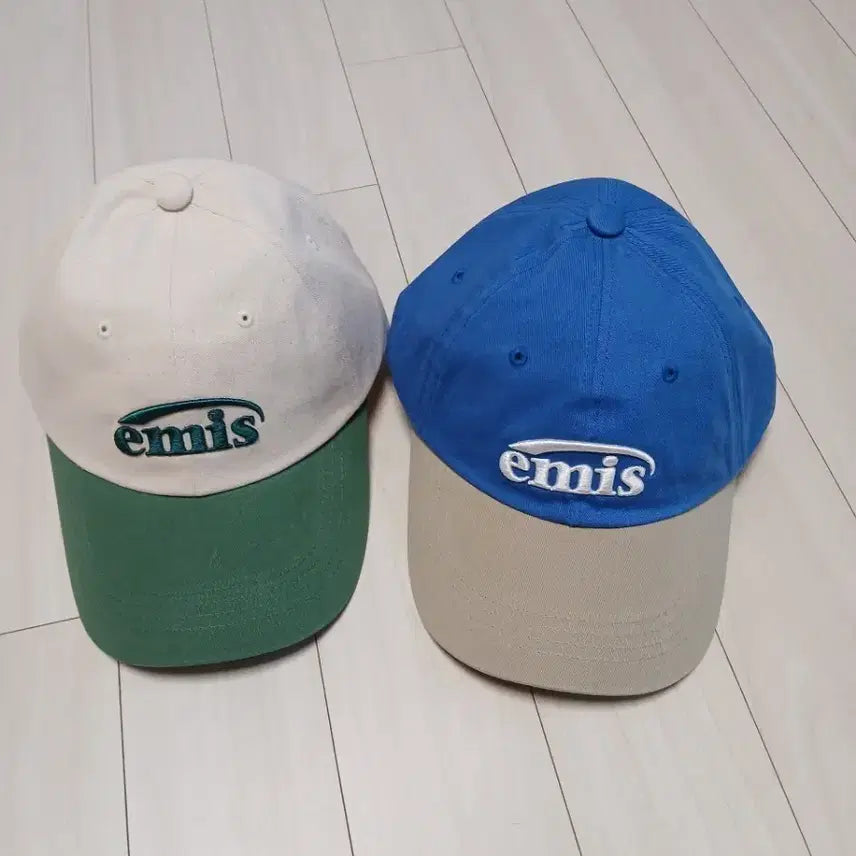 [BUNJANG] Emis Ball Cap Hat (Green/Blue) / emis 이미스 볼캡 모자 그린/블루.개당가격
