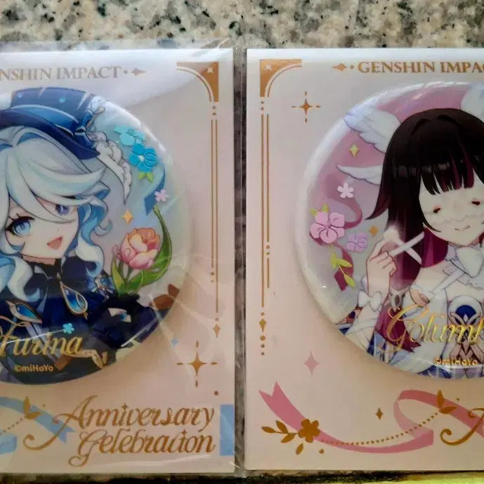 [BUNJANG] Genshin Impact 5th Anniversary Set (Colombina + Furina) Badge / 원신 5주년 기념 뱃지 세트 (콜롬비나+푸리나)판매