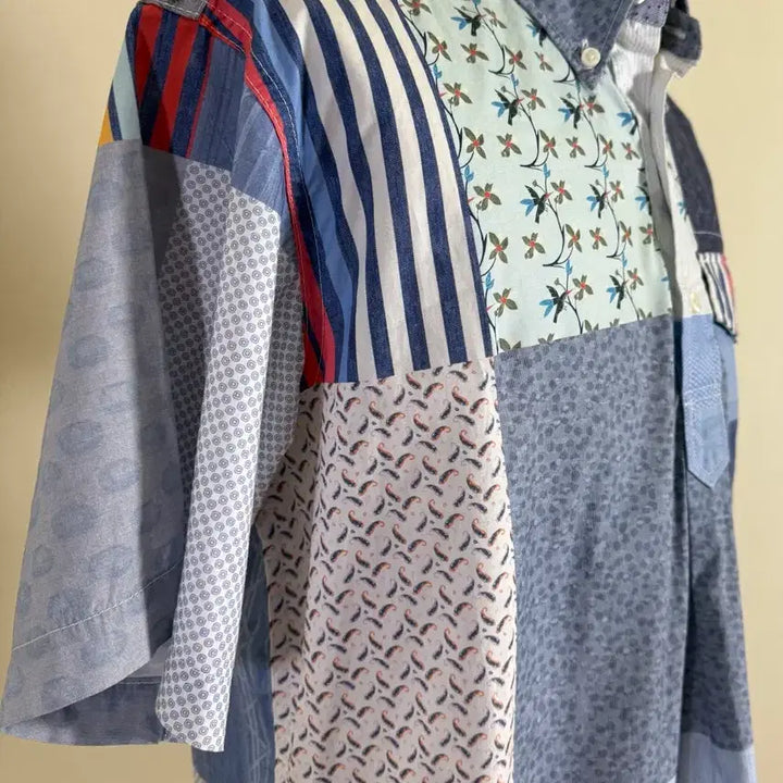 [BUNJANG] Engineered Garments Patchwork Short Sleeve Shirt / Engineered Garments 반팔 패치워크 셔츠 M (Made i