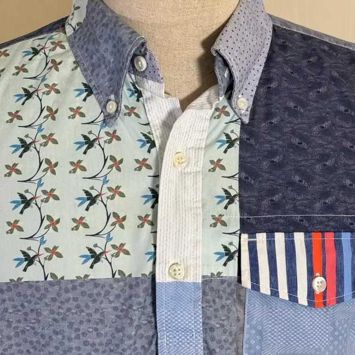 [BUNJANG] Engineered Garments Patchwork Short Sleeve Shirt / Engineered Garments 반팔 패치워크 셔츠 M (Made i