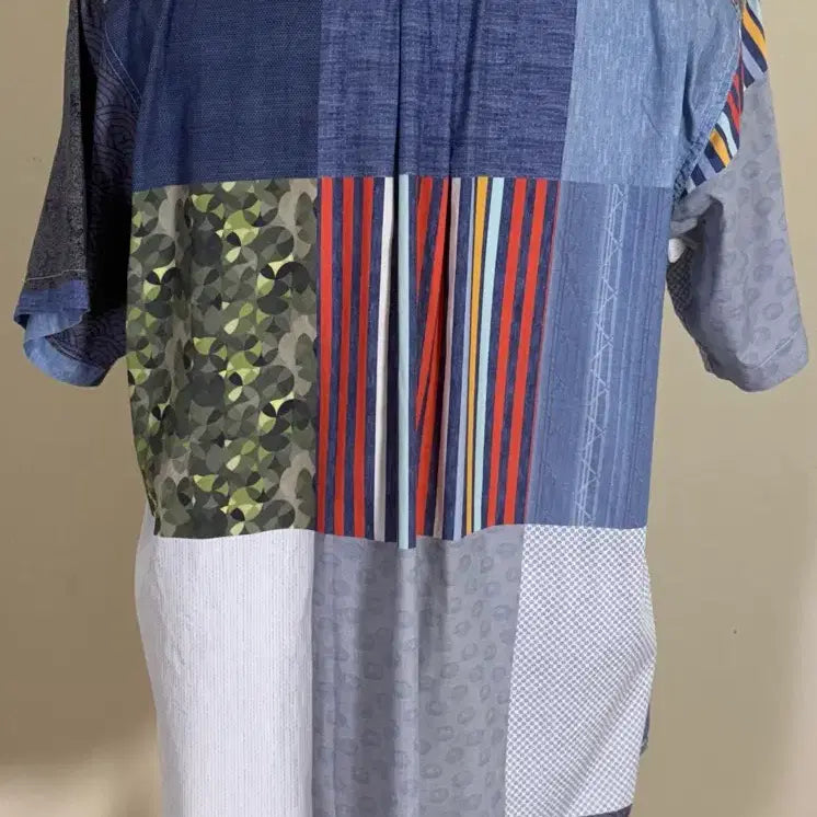 [BUNJANG] Engineered Garments Patchwork Short Sleeve Shirt / Engineered Garments 반팔 패치워크 셔츠 M (Made i