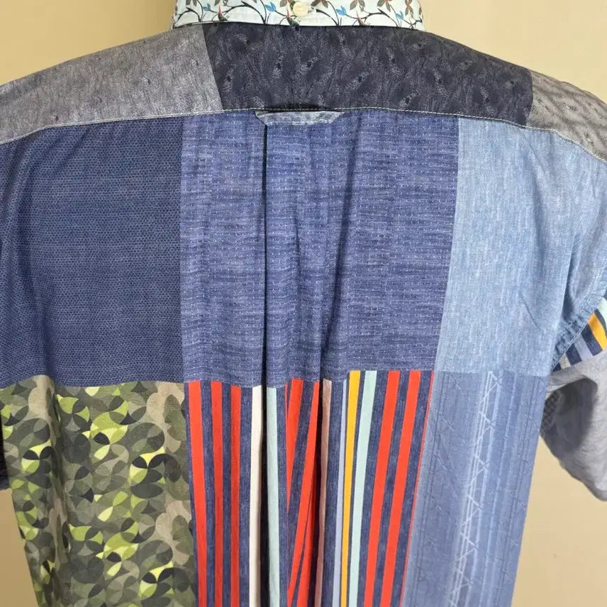 [BUNJANG] Engineered Garments Patchwork Short Sleeve Shirt / Engineered Garments 반팔 패치워크 셔츠 M (Made i