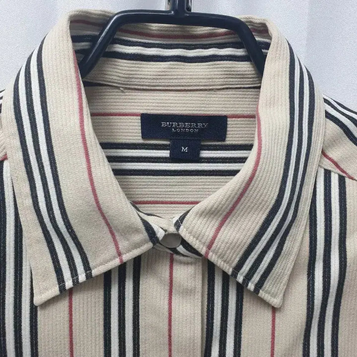 [BUNJANG] Burberry Striped Snap Button Shirt Jacket - M / 버버리 똑딱이 스트라이프 셔츠자켓 M