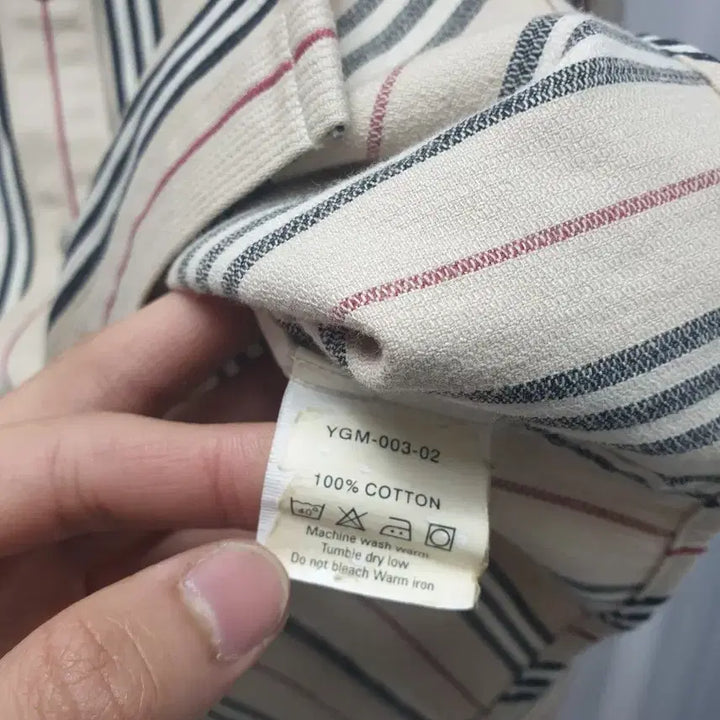 [BUNJANG] Burberry Striped Snap Button Shirt Jacket - M / 버버리 똑딱이 스트라이프 셔츠자켓 M