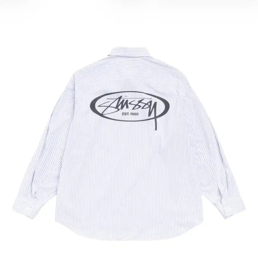 [BUNJANG] Stussy Standard Logo Shirt Blue Stripe / XL) 스투시 스탠다드 로고 셔츠 블루 스트라이프