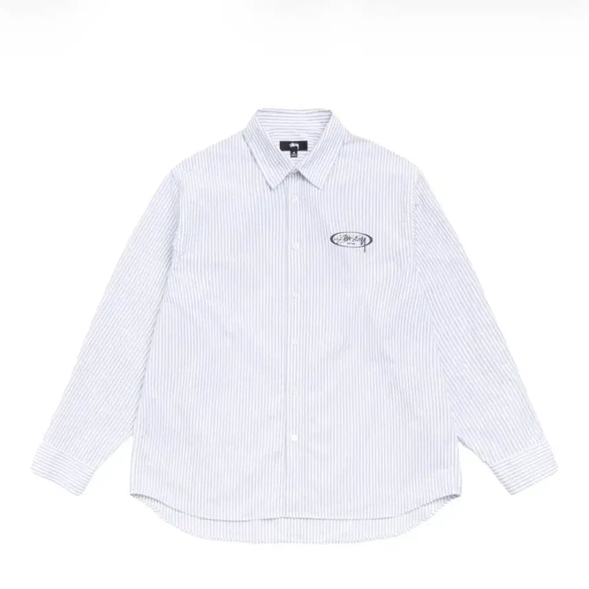 [BUNJANG] Stussy Standard Logo Shirt Blue Stripe / XL) 스투시 스탠다드 로고 셔츠 블루 스트라이프