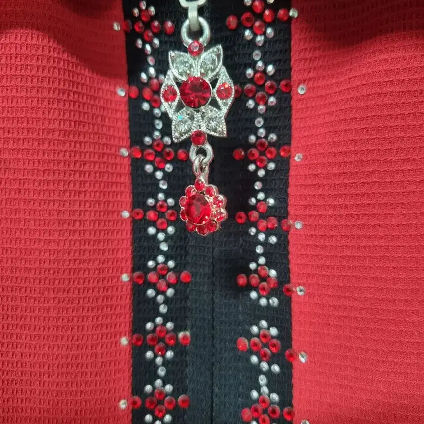 [BUNJANG] Korum Red Beaded Jacket / Korum Brand 빨간색 여성비즈 자켓 77