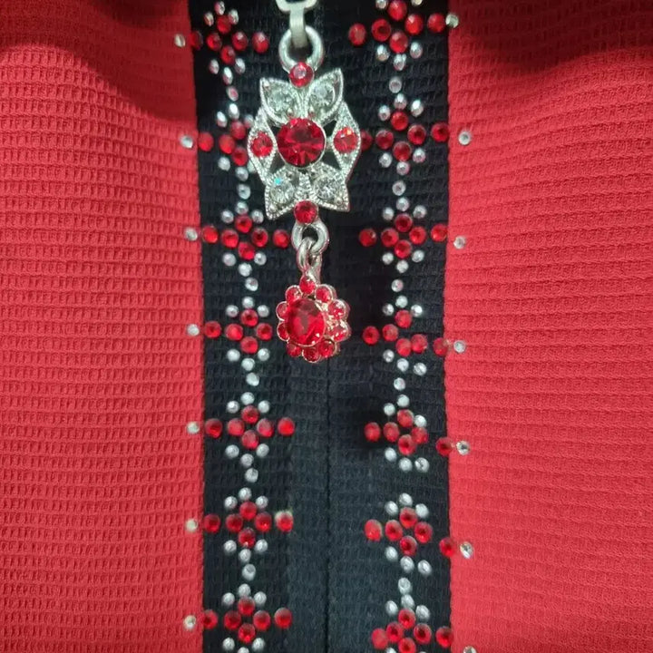 [BUNJANG] Korum Red Beaded Jacket / Korum Brand 빨간색 여성비즈 자켓 77