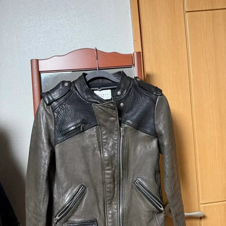 [BUNJANG] Sandro Leather Jacket / 산드로 양가죽 자켓