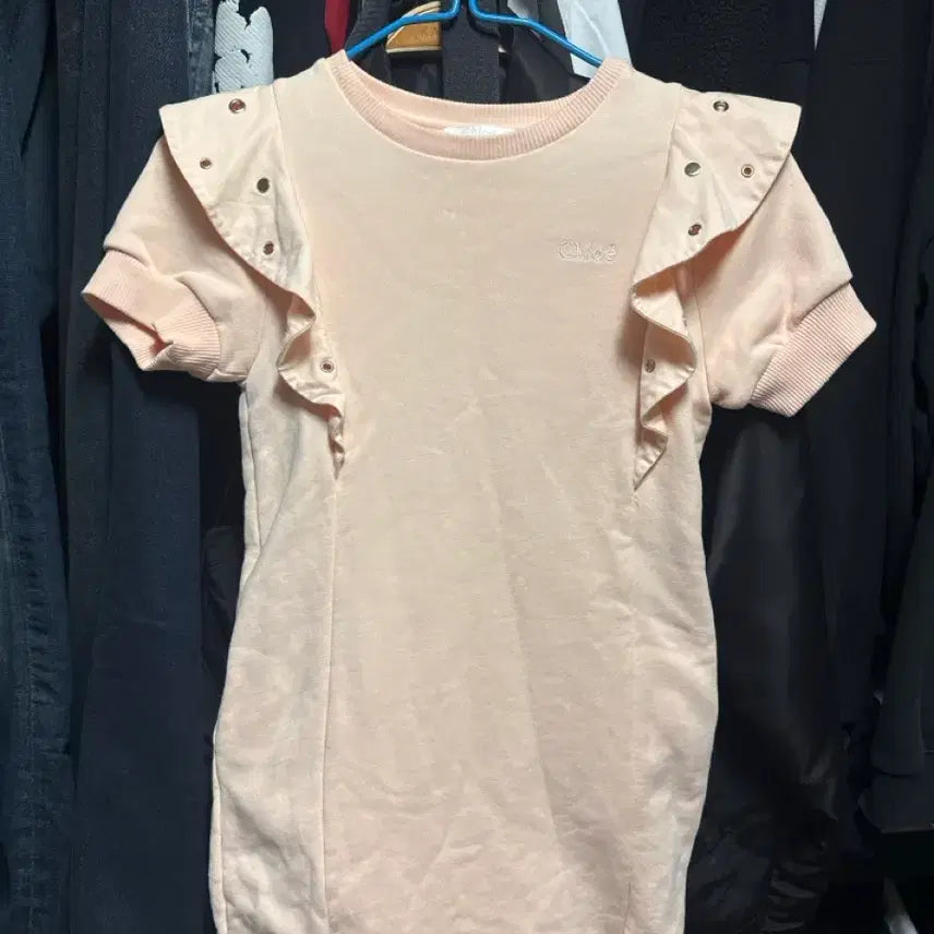 [BUNJANG] Chloé Pink Short Sleeve Sweatshirt (Size 8) / 끌로에 핑크 반팔 맨투맨 사이즈8