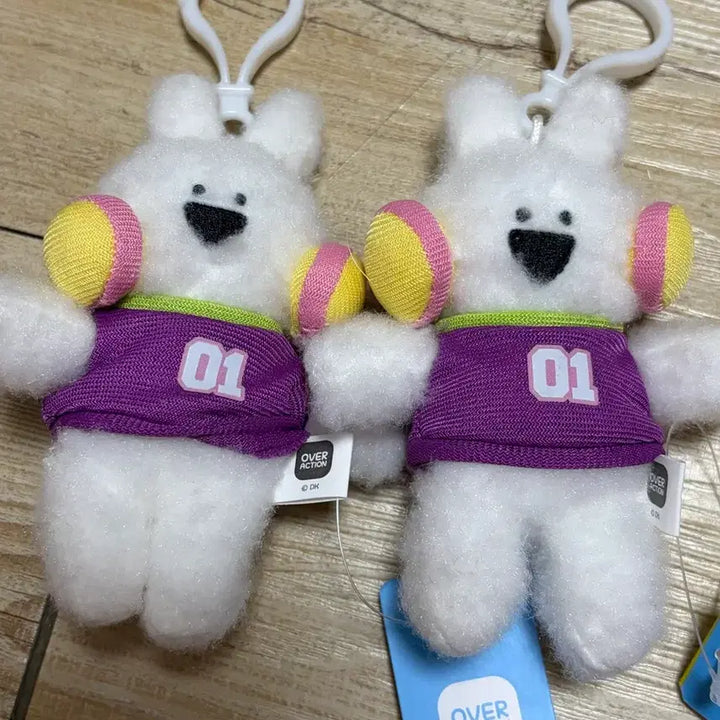 [BUNJANG] Over Action Rabbit 8cm Plush Keyring / 오버액션토끼 인형 키링 8cm