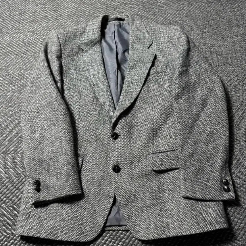 [BUNJANG] Harris Tweed Gray Blazer M / USA 해리스트위드 멜란지 울100% 그레이 블레이저 m