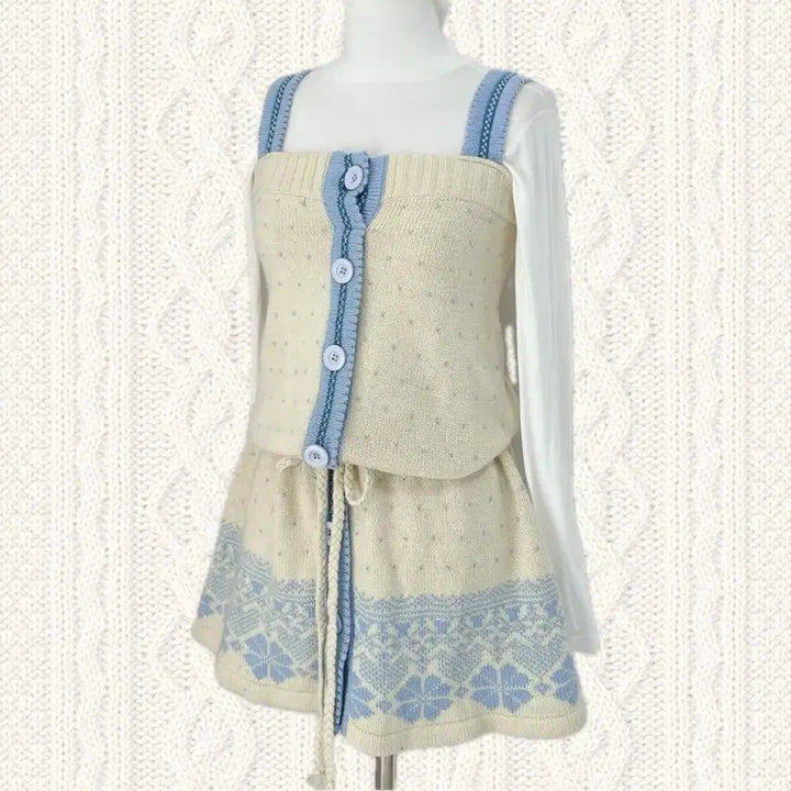 [BUNJANG] Ilbe Snow Nordic Knit Dress / 일브 눈꽃 노르딕 니트 원피스 갸루 로걀 달천 히메