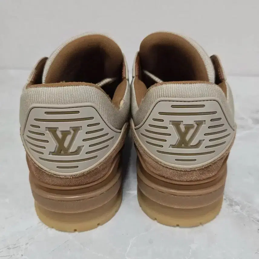 [BUNJANG] Louis Vuitton Trainer Sneakers Brown/Beige 7 1/2 / 루이비통 트레이너 스니커즈 브라운/베이지 7 1/2