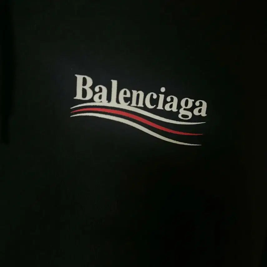 [BUNJANG] Balenciaga Wave Logo Oversized Hoodie Black / [ 105, 백화점판 ] 발렌시아가 웨이브로고 오버핏 후드 블랙