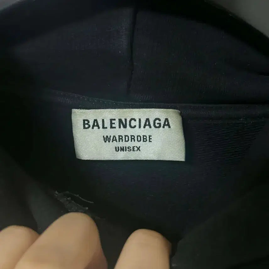 [BUNJANG] Balenciaga Wave Logo Oversized Hoodie Black / [ 105, 백화점판 ] 발렌시아가 웨이브로고 오버핏 후드 블랙