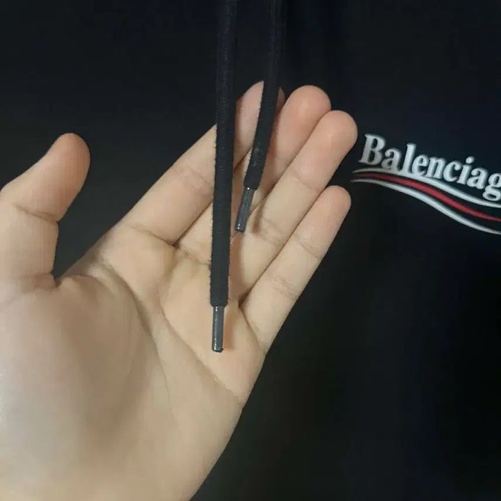 [BUNJANG] Balenciaga Wave Logo Oversized Hoodie Black / [ 105, 백화점판 ] 발렌시아가 웨이브로고 오버핏 후드 블랙