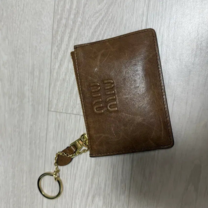 [BUNJANG] Miu Miu Napa Leather Card Holder / 미우미우 나파 가죽 홀더 오크