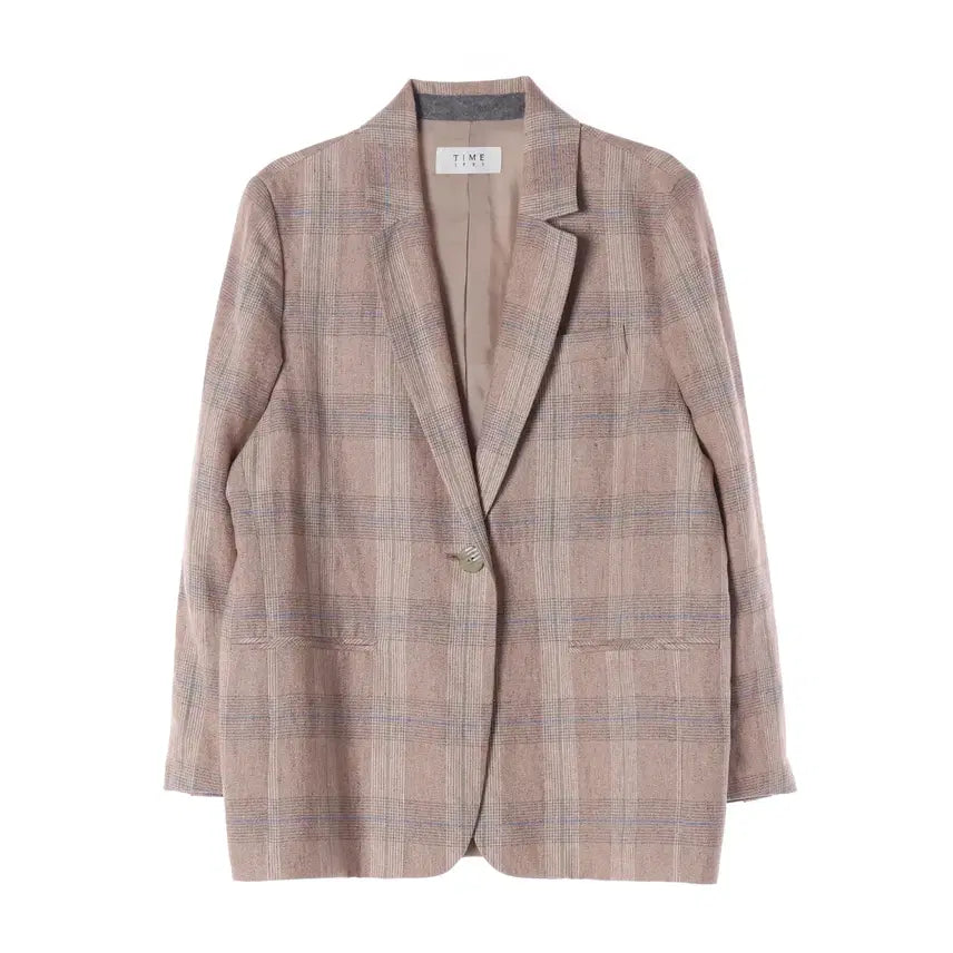 [BUNJANG] Time 22SS Check Linen Blazer Jacket / 타임 22SS 체크 린넨 100% 블레이저 재킷
