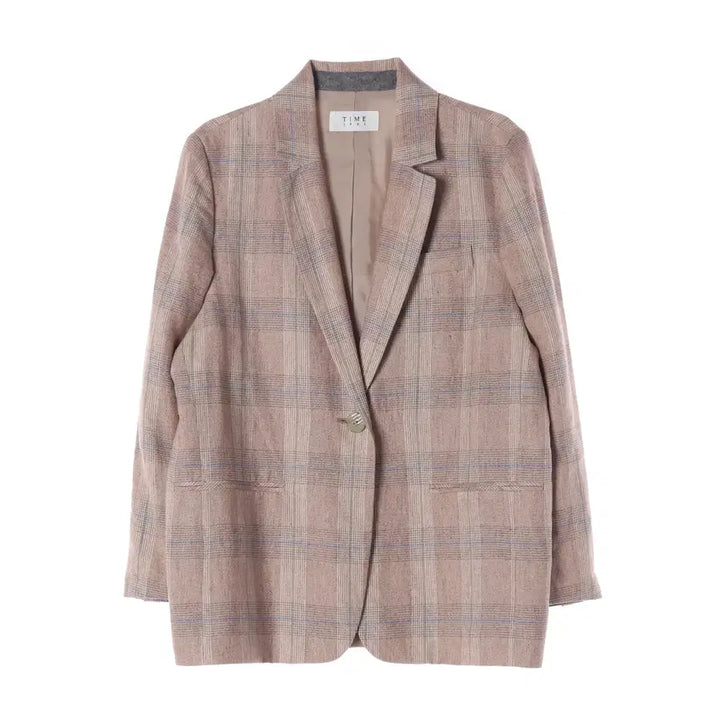 [BUNJANG] Time 22SS Check Linen Blazer Jacket / 타임 22SS 체크 린넨 100% 블레이저 재킷