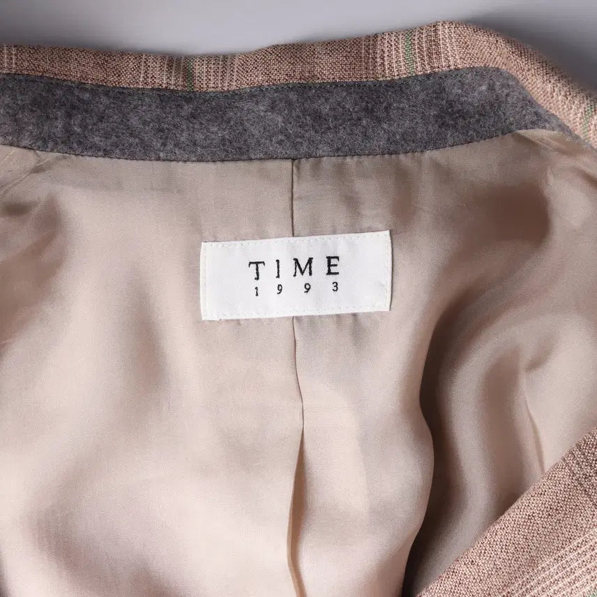 [BUNJANG] Time 22SS Check Linen Blazer Jacket / 타임 22SS 체크 린넨 100% 블레이저 재킷