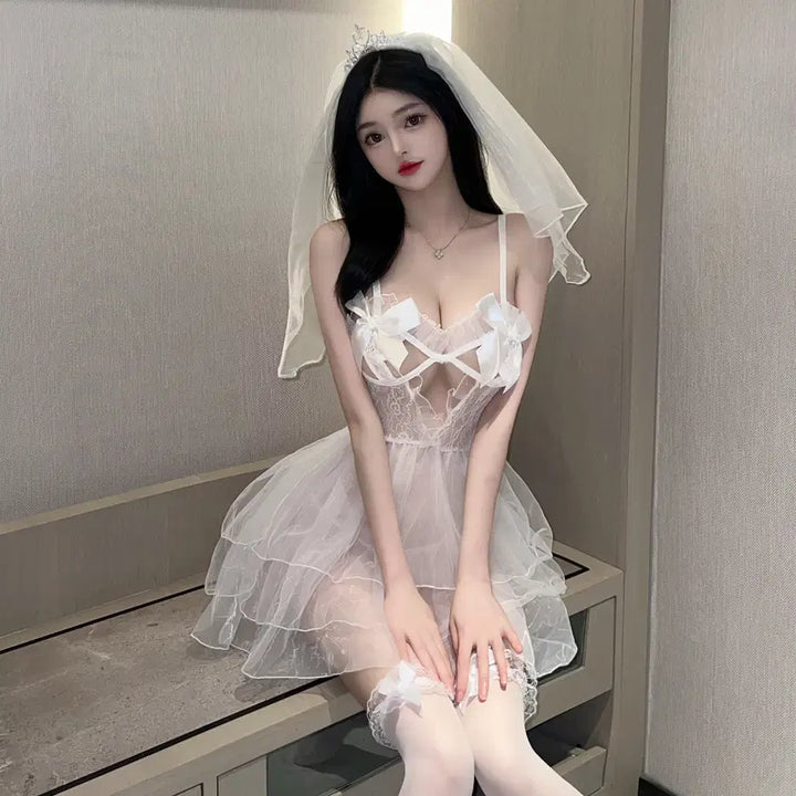 [BUNJANG] Cosplay Wedding Lingerie Set / 신부 코스프레 웨딩 란제리 (새옷하자)702