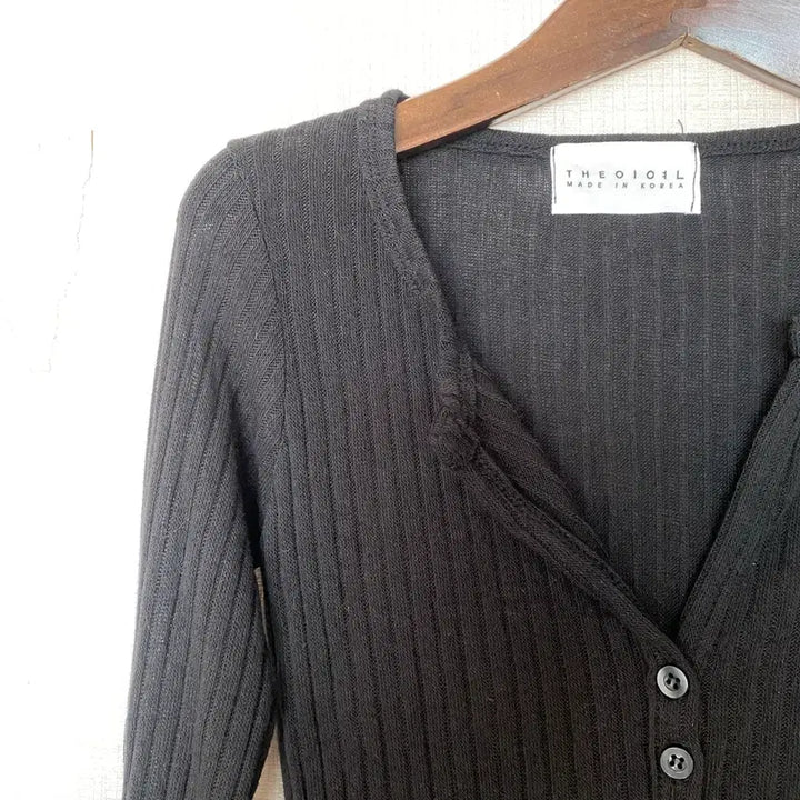 [BUNJANG] THEOIOIL Black Ribbed Cardigan / THEOIOIL  블랙 골지 가디건 새제품