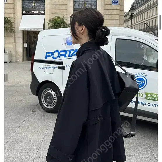 [BUNJANG] Around U Beige Trench Coat Jacket / 마리마켓 하이넥 야상 자켓 점퍼 트렌치 코트 베이지 어라운드율