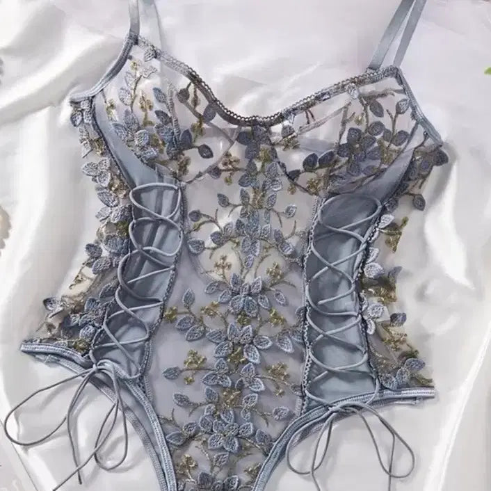 [BUNJANG] Lace Up Bodysuit / 레이스업 바디수트