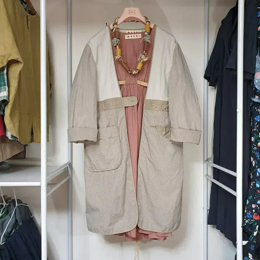 [BUNJANG] MARNI Cotton High-Waist Drape Dress / 명품 MARNI 마르니 쇼라인 코튼 하이웨이스트 볼륨 드레이프 원피스