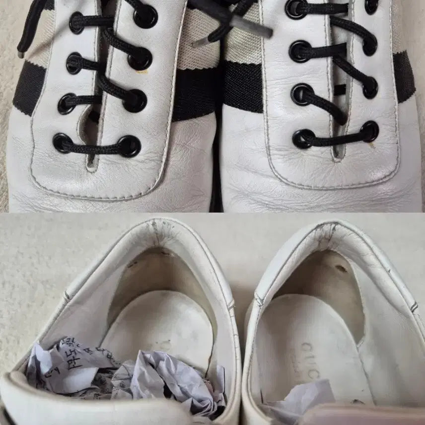 [BUNJANG] Gucci White Leather Sneakers / 구찌 화이트 스니커즈