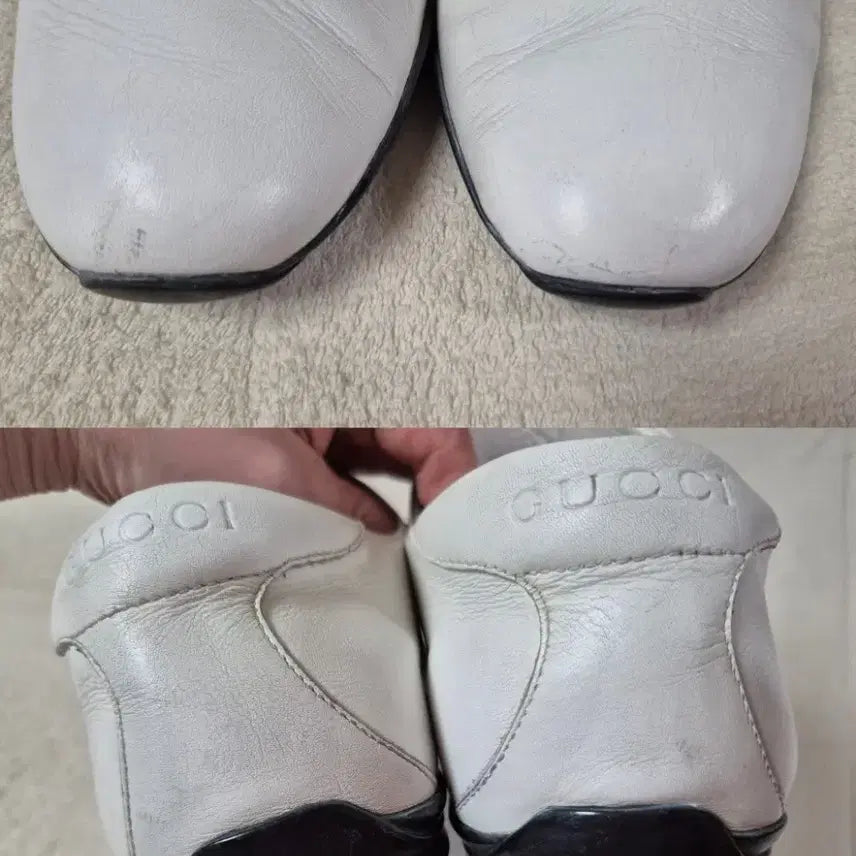 [BUNJANG] Gucci White Leather Sneakers / 구찌 화이트 스니커즈