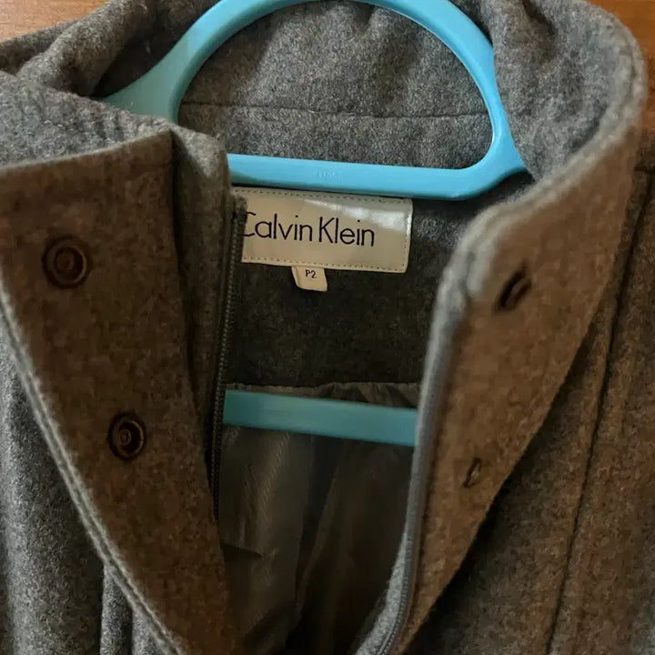 [BUNJANG] Calvin Klein Gray Wool Coat / 캘빈클라인 그레이 벨트 모직 코트