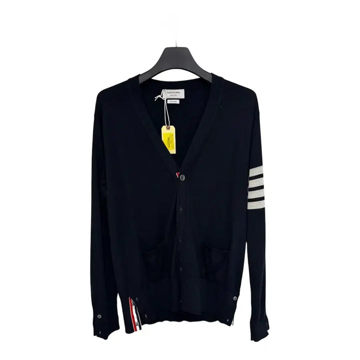 [BUNJANG] Thom Browne Merino Wool Navy Cardigan / 톰브라운 사선완장 메리노울 네이비 가디건