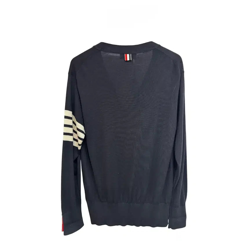 [BUNJANG] Thom Browne Merino Wool Navy Cardigan / 4 / 톰브라운 사선완장 메리노울 네이비 가디건